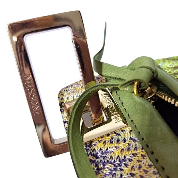 Missoni Women's Green Multi Leather Trim Small Coin Purse - Picture 7 of 9